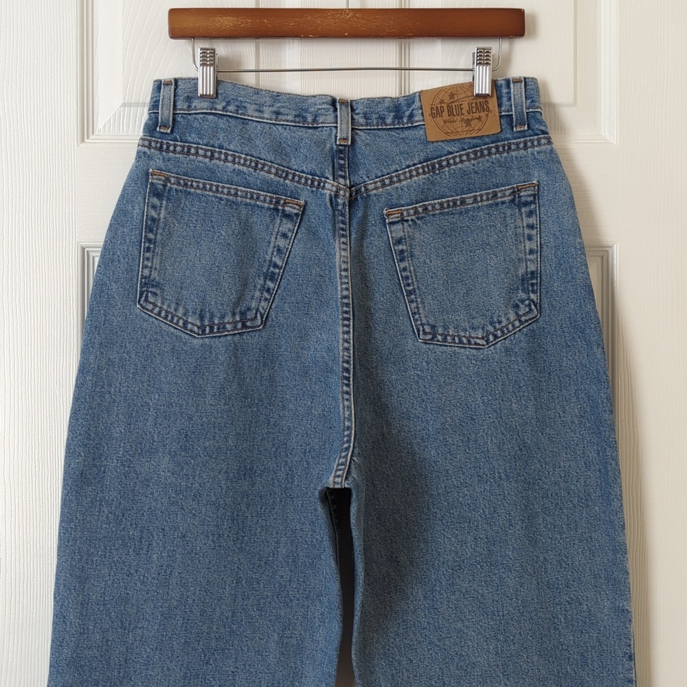Gap Y2K Vintage Medium Wash High Waisted Reverse Fit Ankle Length Mom Jeans 12 - Picture 5 of 13